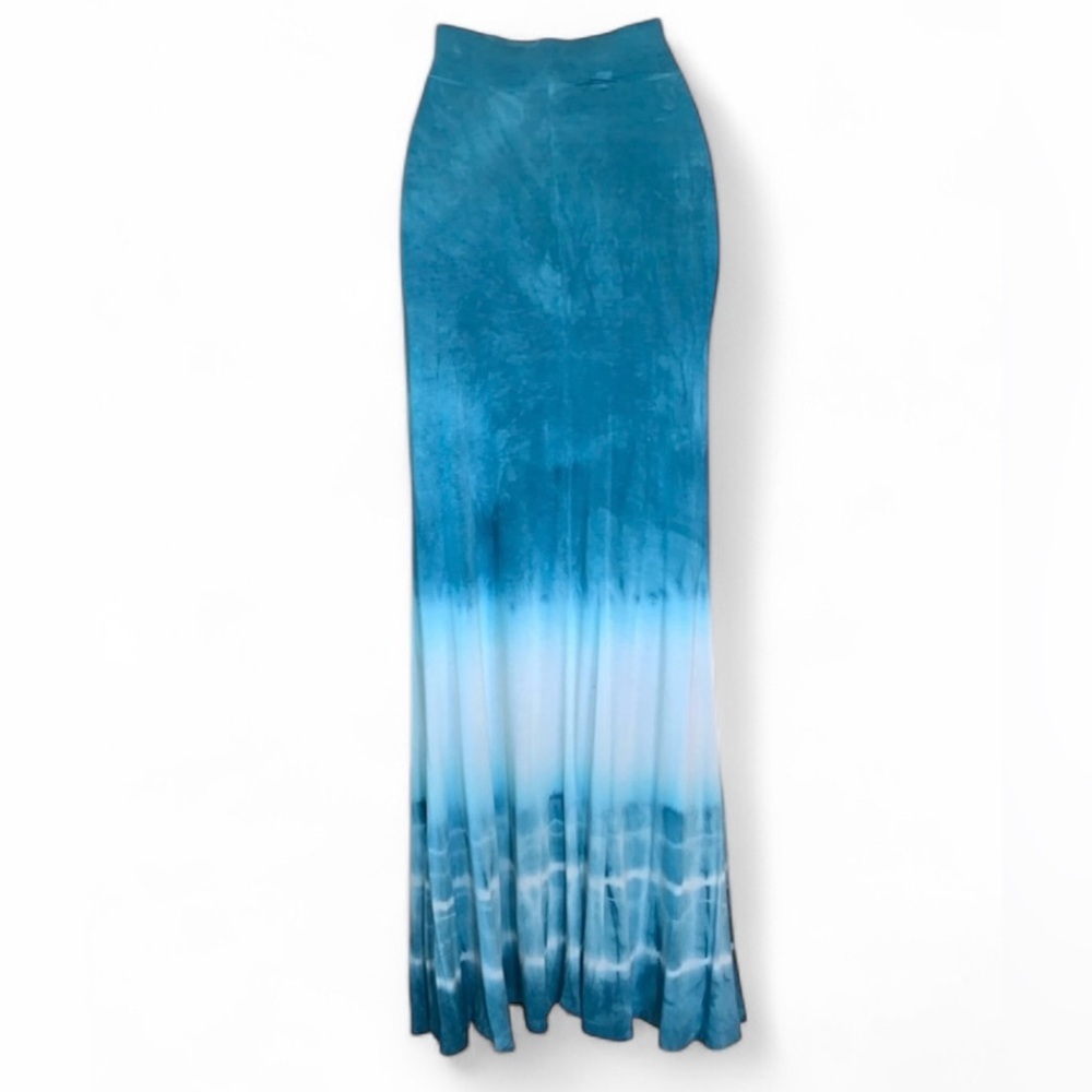 Lapis Blue and White Maxi Skirt - Picture 2 of 4